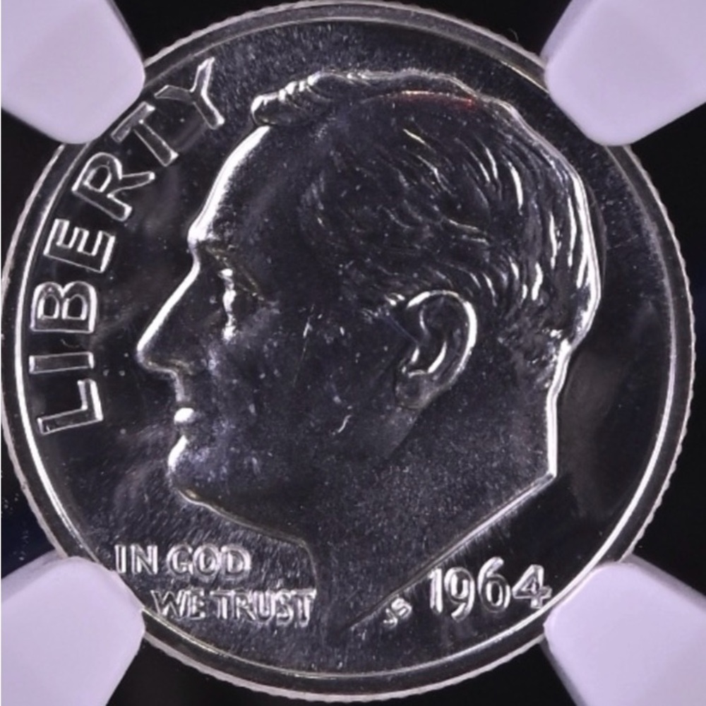 1964 Silver Graded Dime with Errors
